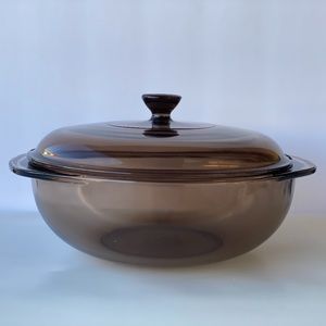 Vintage 1970s Pyrex for Corning Vision Casserole in Smoke Color